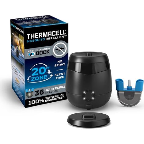 Bouclier Anti Moustiques et Moustiques Tigres, Extérieur, Jardin, Terrasse, sans Fil, Rechargeable, Zone de Protection 29m², Effet Rapide, Inodore, Recharges Non-Incluses, Noir (1/4)