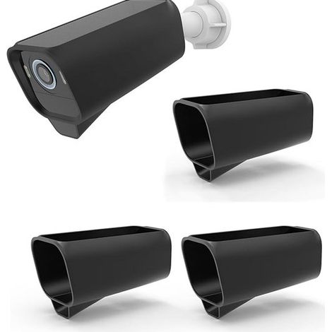 Lot de 3 étuis de protection en silicone pour caméras de sécurité Eufy S3 Pro, étanches et résistants aux UV, pour une utilisation intérieure et extérieure, noirs. (1/5)