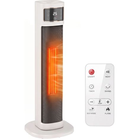 HOMCOM Portable Space Heater, 2000W Electric Ceramic Heater with 4 Modes (1/3)