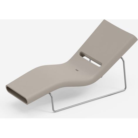 Lettino da sole design in polietilene per giardino telaio grigio Esse - Beige (1/3)