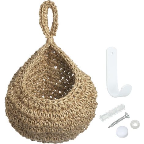 Paniers à fruits suspendus pour cuisine, grande taille en forme de larme, déco intérieure, panier mural tissé main pour ail, pommes (1/5)