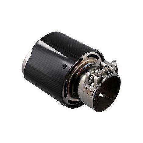 Universelle Auspuffblende aus glänzender Kohlefaser für Pkw, Modifikation des Auspuffrohrs, Clip-on-Endkappe (60101MM) (1/5)