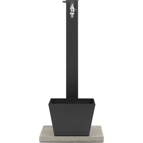 Fontana da Giardino con Rubinetto Base Vaschetta e Portagomma Belfer 42/QRRV Antracite (1/5)