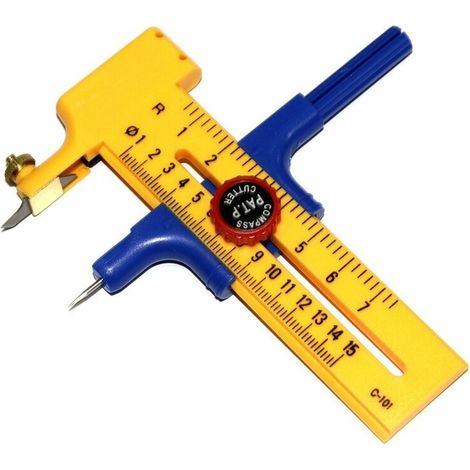 Compass Cutter, Precision Circle Cutter, Adjustable Round Draw Cutter Tool, Fabric Cutting Circle/Compass for 1-15cm Circles, for Cutting Leather Paper Card (1/5)