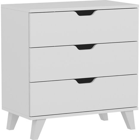Cómoda Sellero, 3 Cajones, Apertura y Cierre Deslizante, 72x40x76h cm Blanco