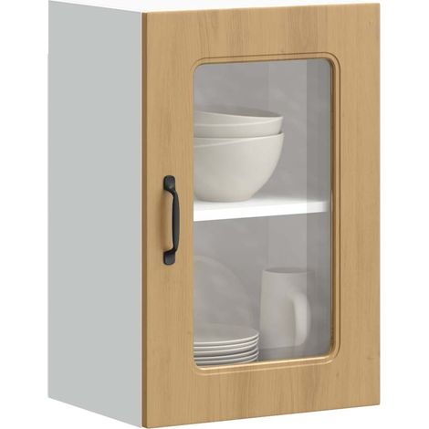 Küchen-Hängeschrank mit Glastür Kalmar Artisan-Eiche Holzwerkstoff
