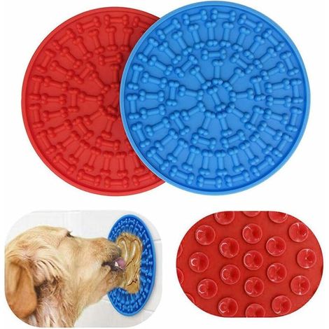 Disque à lécher en silicone avec ventouse pour chien, alimentation lente – DELKEVIC