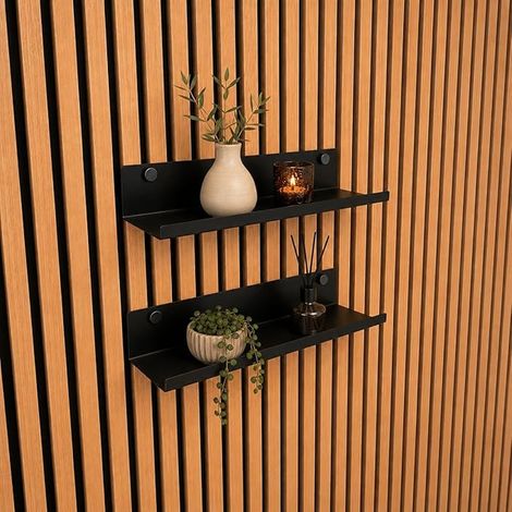Shelf for Acoustic Panels – 34.3 cm, – Floating Shelf Metal Black – Accessory (1/3)