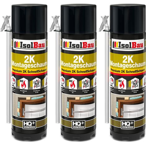 IsolBau Schiuma bicomponente per montaggio Montageschaum 2K 3 x 400 ml (1/5)