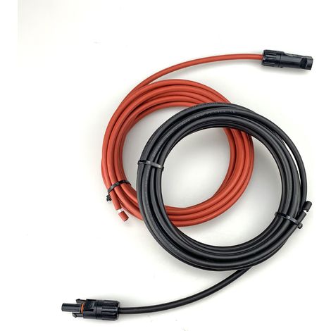 Câble Extension Solaire 3M Connecteurs Mc4 1000V Cc 30A Section 2,5Mm² Isolation Xlpo Haute Résistance Thermique Mono-Extrémité Qualité Pro (1/2)