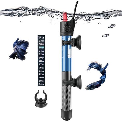 Chauffage d'Aquarium, Chauffage en Verre Submersible pour Réservoir de Poissons et Tortues 10L-300Litres 50W (1/5)