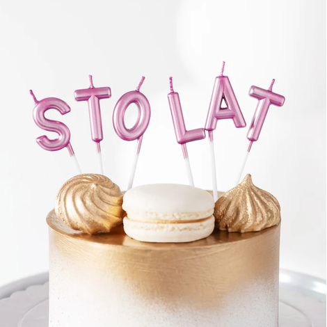 Candele di compleanno con la scritta HAPPY BIRTHDAY color oro rosa (1/2)