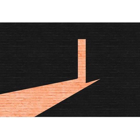 Papier peint panoramique moderne salon noir & rouge Tapisserie panoramique design motif lumière & porte Papier peint panoramique brique pour chambre (1/3)