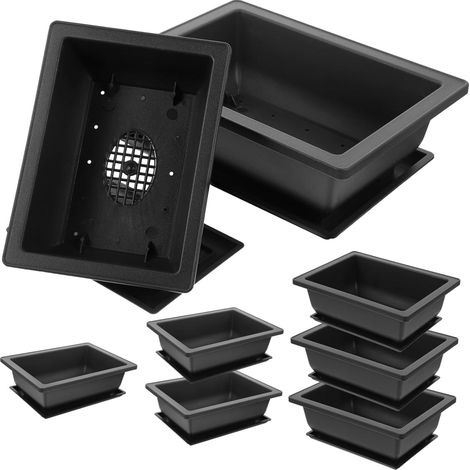 8 Ensembles Lot de Pots Bonsaï Rectangulaires avec Soucoupes Imitation Terre Cuite pour Plantes Orchidées et Jardinage Intérieur Style Minimaliste pour Balcon et Maison (1/5)