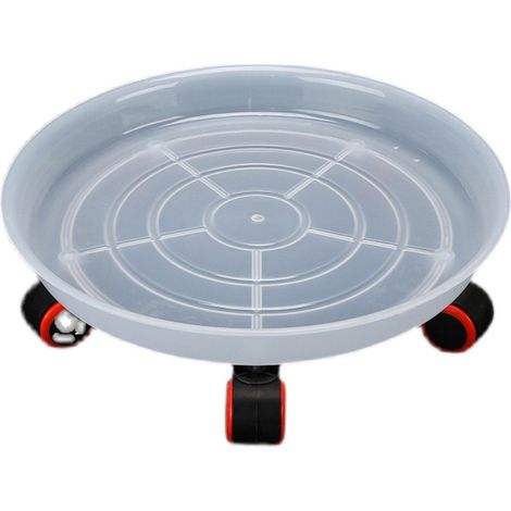 Weißes Tablett für Blumentöpfe, Innendurchmesser 18 cm, fahrbarer Unterbau für Blumentöpfe mit Rollen, Blumentopfständer. (1/5)