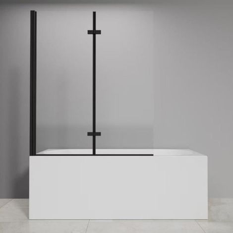 Paroi de baignoire pivotante GELCO DESIGN MAGGY 100 x 140 cm Noir mat 5 mm (1/4)