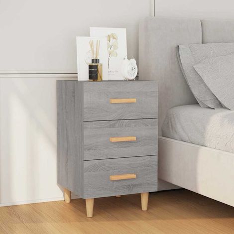 vidaXL Bedside Cabinet Grey Sonoma 40x40x66 cm Engineered Wood (1/5)