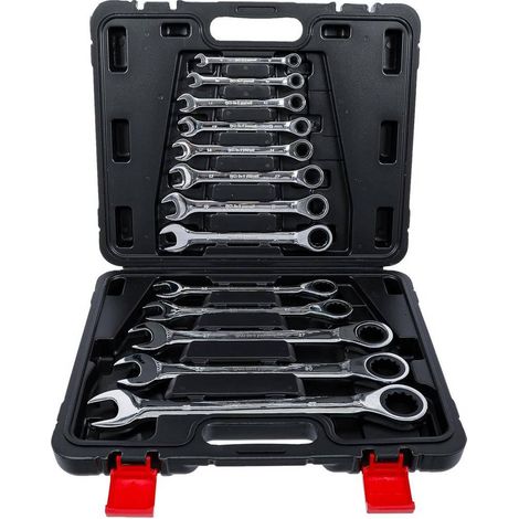 Jeu de Clés Mixtes à Cliquet 8-32 mm - 13 pcs - Acier Résistant, Précision et Confort d Utilisation - D-Work
