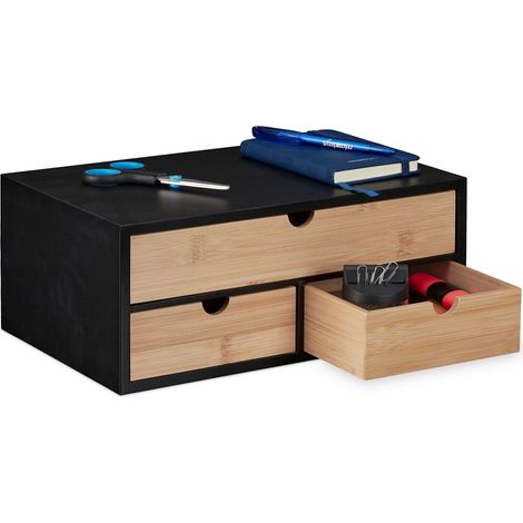 Organización de escritorio con 3 cajones
