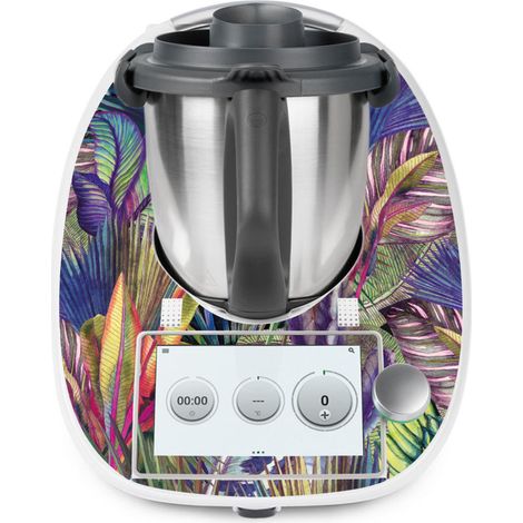 Stickers Thermomix TM6 - Feuilles Tropicales - Adhésif BRILLANT (1/2)