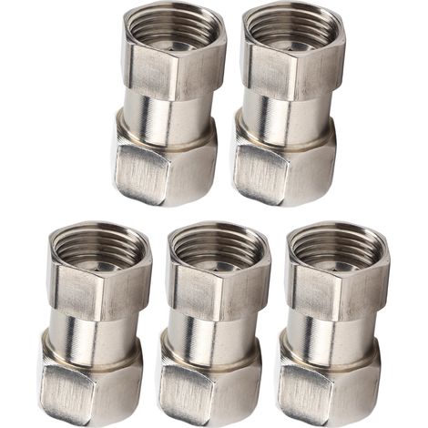 Lot de 5 raccords de plomberie en acier inoxydable, adaptateurs de tuyau à filetage femelle G1/2 pour chauffe-eau de douche (1/5)