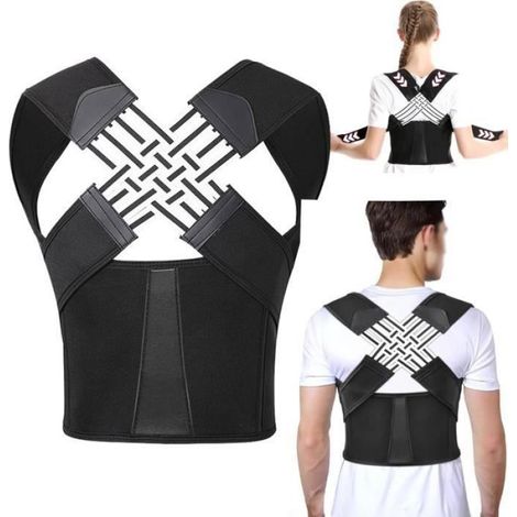 Correcteur De Posture - Ceinture Dorsale Ajustable Pour Adulte Mixte - Noir - Taille L (1/4)
