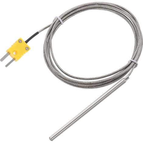 1 Thermocouple Type K, Sonde Inox 5x100mm, Câble 2m, Mesure 0-600°C, Usage Industriel (1/5)