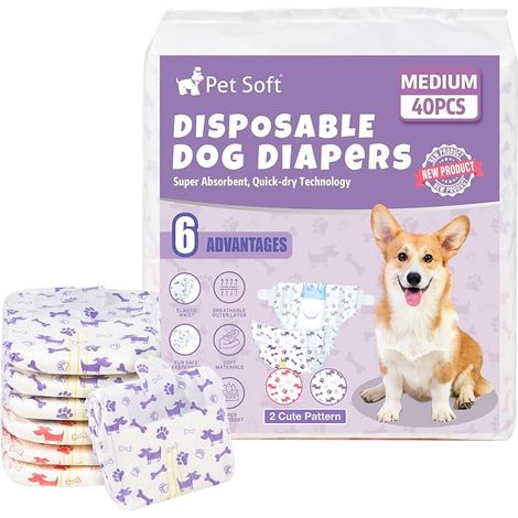 Pet Couche Chien Femelle Couches jetables pour Chiens Femelles (XS) (1/3)