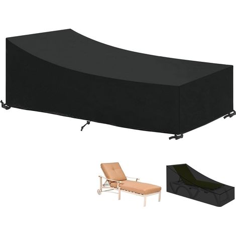 Housse de Protection pour Chaise Longue de Jardin 210x75x40/80cm - Housse Transat Imperméable, Coupe-Vent et indéchirable - pour l'extérieur (1/5)