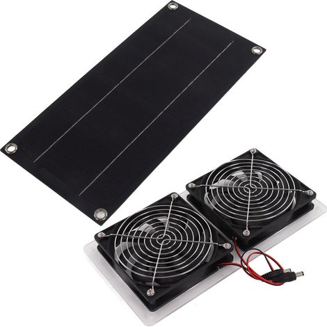 Ventilateur Solaire 100W 12V Portable Étanche avec Panneau Unique pour Extérieur Écologique