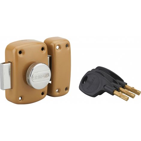 Thirard – Verrou à bouton Emeraude pour porte d'entrée – Cylindre à pompes Ø23mm – 3 clés – Sécurité 9/10 – Acier – Installation intérieure/extérieure