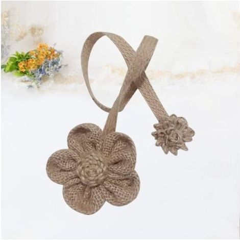 pièces supports de rideaux embrasses de rideau drapé embrasses de rideau de fleur décorations de mariage vintage fleurs traitement de fenêtre retenue cadre de rideau de fleur en toile de jute (1/4)
