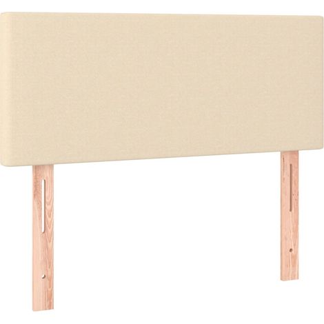Testiera letto accessorio arredo camera da letto 90 x 5 x 78/88 cm tessuto crema TDL0203561