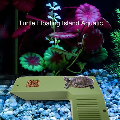 Île flottante tortue-grenouille, animal aquatique, reptile, habitat, fournitures, décoration d'aquarium (vert) (1/5)