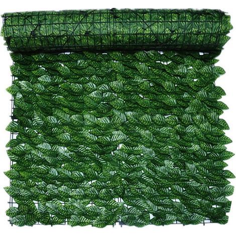 1 Rouleau Artificielle Haie Plante Clture Feuille Verte Décoration Murale pour Jardin Mariage (1/4)