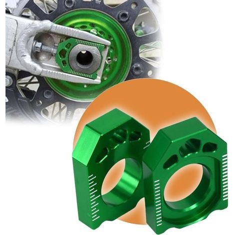 CNC-gefräster Kettenspanner, passend für den Hinterachsblock von Offroad-Motorrädern der Modelle KX250F (04-16), KX450F (06-16), KLX450R (08-15) und KX125/KX250 (03-08). (1/5)
