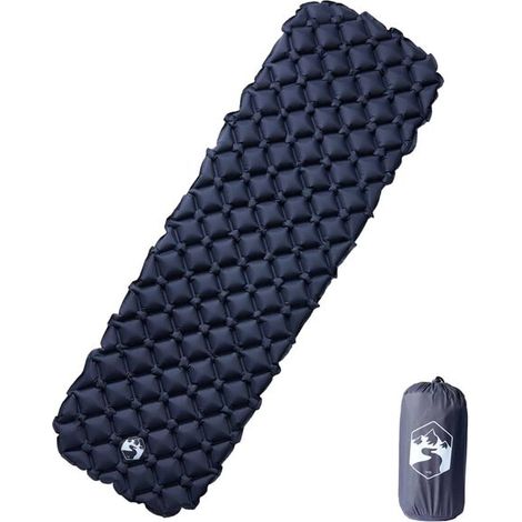 Matelas de camping gonflable, une place, gris, 190 x 58 x 6 cm