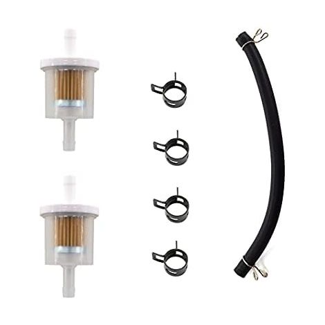 2X 07-107 Filtro de combustible de gasolina para John Deere AM108356 Briggs &amp Stratton 493629 y 691035 Tecumseh 34279A con manguera de 6 mm x 9 mm (1/5)
