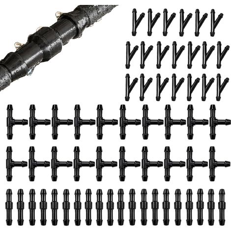 60 PCS Connecteurs de Tuyau de Voiture, Raccords Universels pour Système de Lave Glace Automobile, Adaptateurs de Jonction pour Conduite d'Eau et Liquide de Nettoyage, Noir (1/5)