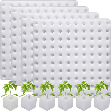 4 plaques (400 petits morceaux au total) de mousse spécialement conçues pour la culture hydroponique de germes de blé, adaptées à la (1/5)