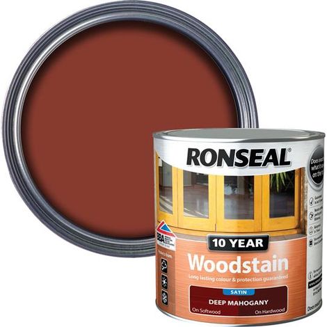 Ronseal 10 Year Exterior Woodstain in Deep Mahogany – 750ml, Long-Lasting Protective Finish (1/4)
