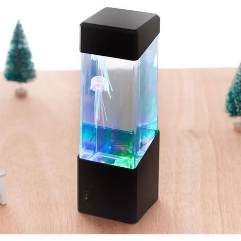 Lampe Méduse - LED Carrée 26,5 x 8,5 x 8 cm - Veilleuse Aquarium et Bureau - 1 Pièce (1/4)