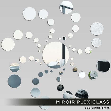 Miroir Plexiglass - Rond en folie - 100x100 cm (1/2)