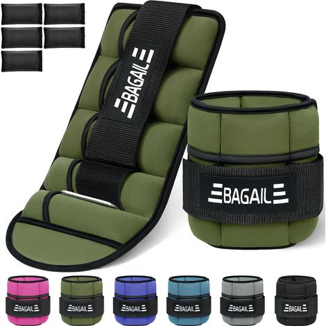 Poids de cheville réglables en 2 parties avec sac de sable amovible, sangle de poignet et sangle de cheville portable, 0,45 kg - 1,6 kg, circonférence 15-31 cm, idéal pour l'entraînement  (1/5)