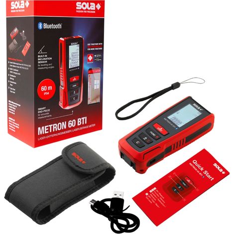 Sola Laser Entfernungsmesser METRON 60 BTI Bluetooth Gürteltasche 71027201 (1/5)