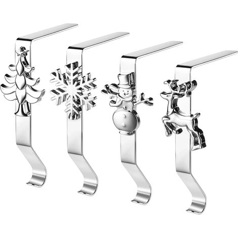 Lot de 4 fixe chaussettes de Noël, fixe chaussette est en fer et alliage de zinc, résistant à la rouille et à l'abrasion (1/5)