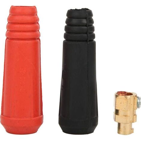 Connecteur de CâBle de Soudage, 5Pcs Quick Plug 10-25 Carré Style EuropéEn Machine de Soudage Connecteur L Type, Couleur Rouge - Noir, Avec Une Forte Conductivité et Une Lue DuréE De Vie (1/5)