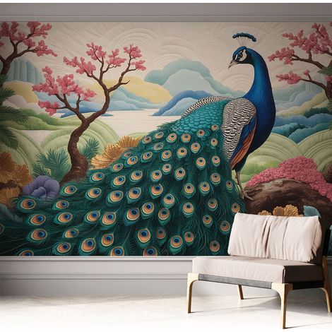 Selbsthaftend Tapete für Wohnzimmer Schlafzimmer Küche - Wanddekoration Exotische Schönheit 312x219 cm (1/5)