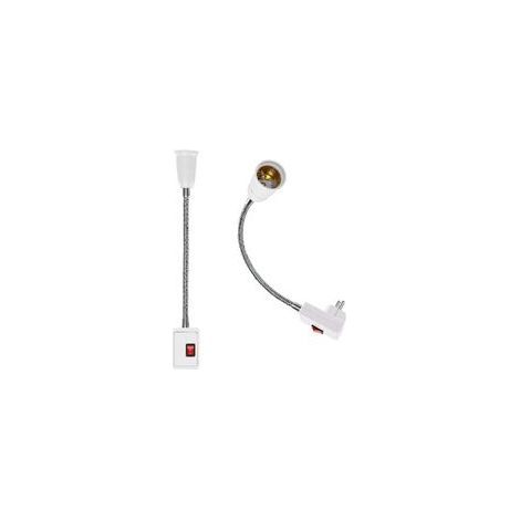 2 Stück E27-LED-Lampenfassung mit Schalter, Lampenfassungs-Adapter-Konverter mit flexiblem 5,9-Zoll-Schwanenhals und EU-Stecker, E27-Lampenfassung für Büro, Schlafzimmer, Küche (1/5)