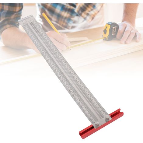 Règle de traçage pour tenons et mortaises de 400 mm, règle graduée de haute précision, règle à trous en T, adaptée au travail du bois, au positionnement précis, au traçage et à la mesure. (1/5)